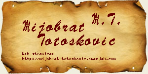 Mijobrat Totošković vizit kartica